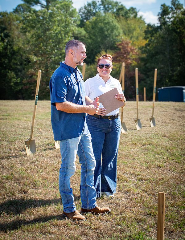 Brian Steck of Steck Aviation with Christine Thomas of the Wood County Economic Development Commission.